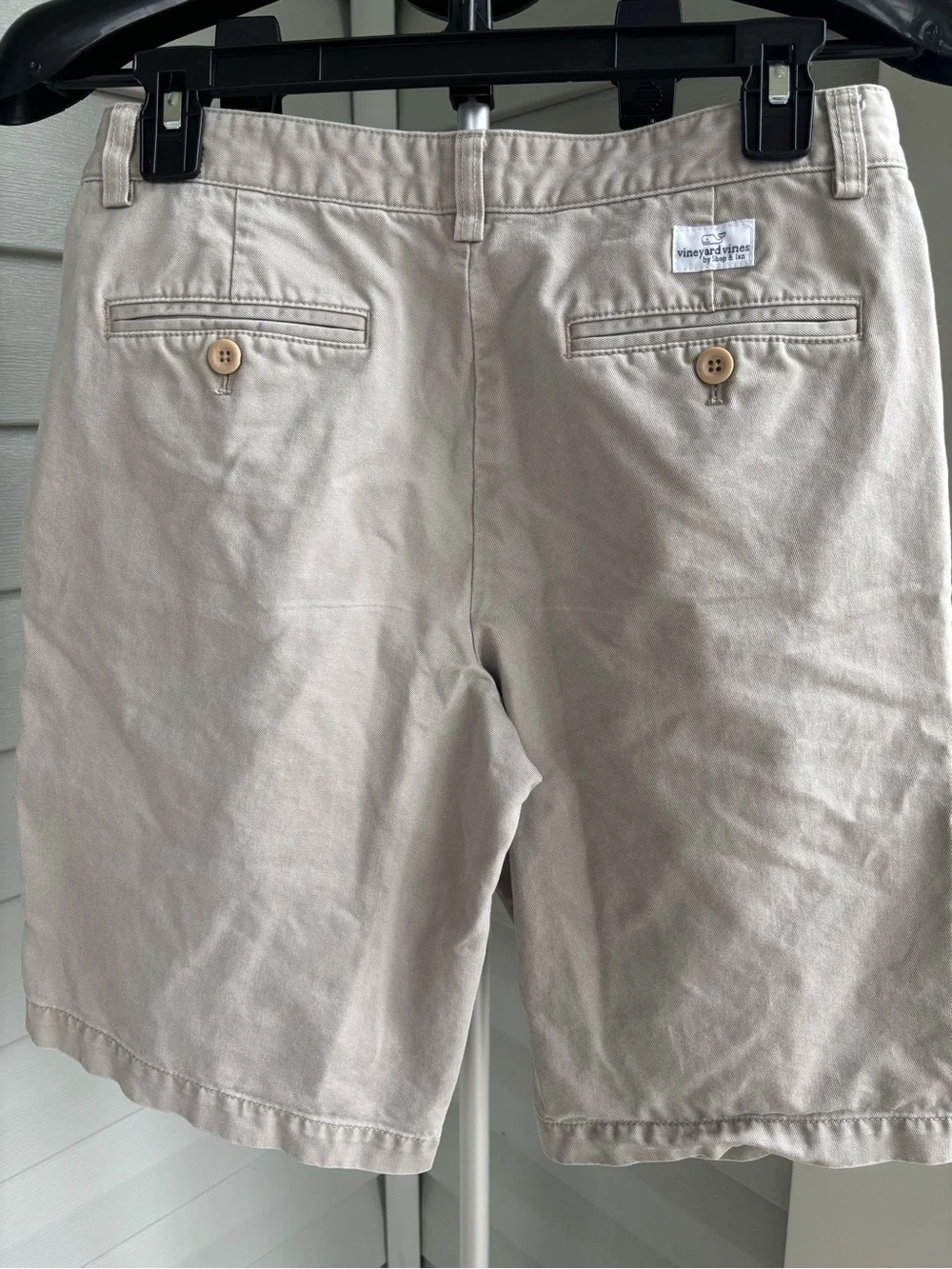 Vineyard Vines Boys Khaki Chino Shorts Size 18 Cotton Flat Front Bermuda
